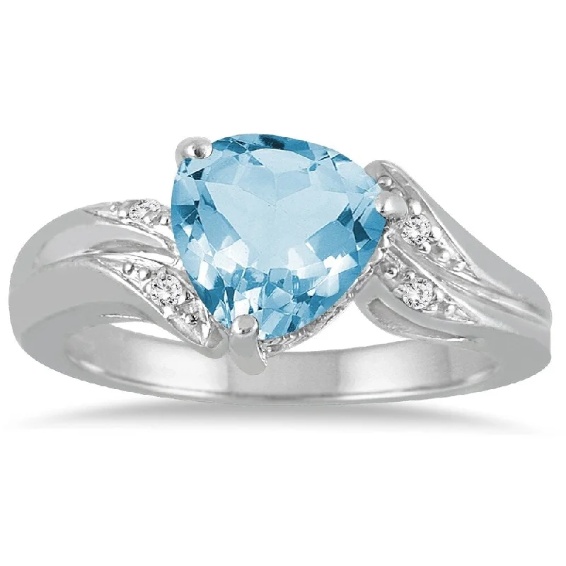 Jasper Gemstone Rings in 18K Gold Vermeil with a Matte Finish for a Subtle and Elegant Look2 1/4 Carat Trillion Cut Blue Topaz and Diamond Ring in 10K White Gold