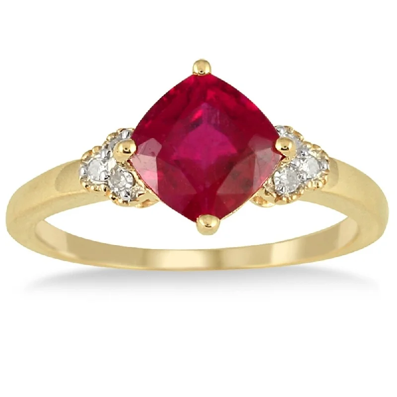 Turquoise Gemstone Rings in 925 Silver with a Southwestern - Inspired Design for a Rustic Charm2.25 Carat Cushion Cut Ruby and Diamond Ring in 10K Yellow Gold