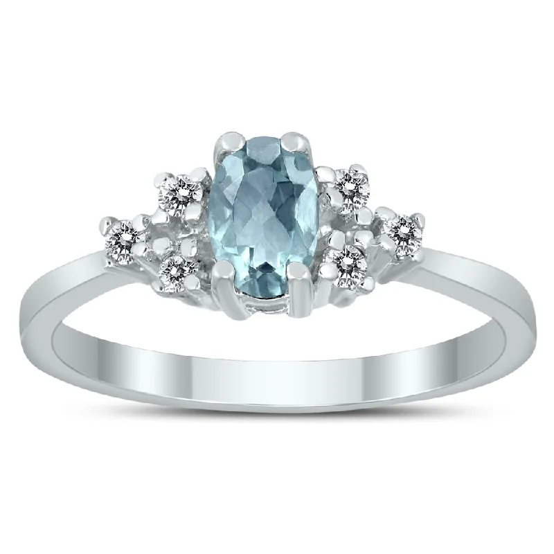 Alexandrite Gemstone Rings in Platinum with a Hidden Halo for a Rare and Luxurious Piece6X4MM Aquamarine and Diamond Regal Ring in 10K White Gold