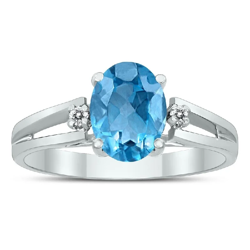 Alexandrite Gemstone Rings in Platinum with a Hidden Halo for a Rare and Luxurious Piece8X6MM Blue Topaz and Diamond Open Three Stone Ring in 10K White Gold