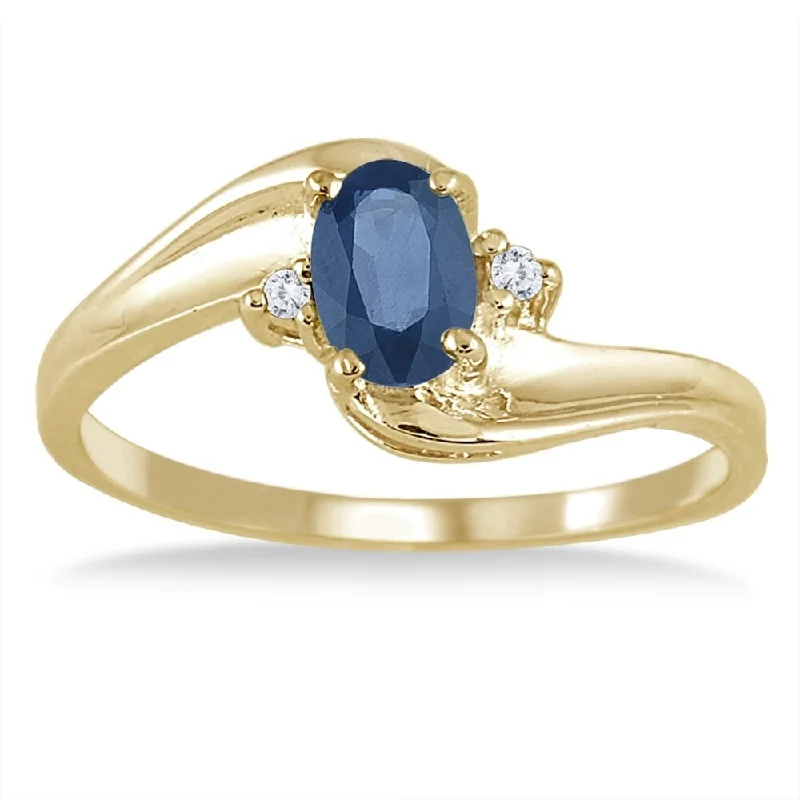 Tourmaline Gemstone Rings in 18K Two - Tone Gold with a Floral - Shaped Setting for a Feminine TouchSapphire Gemstone and Diamond Wave Ring 14k Yellow Gold