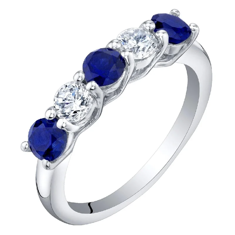 Iolite Gemstone Rings in 10K Gold with a Twisted Band for a Distinctive and Stylish AccessorySterling Silver 0.75 ct Created Sapphire Stackable Ring