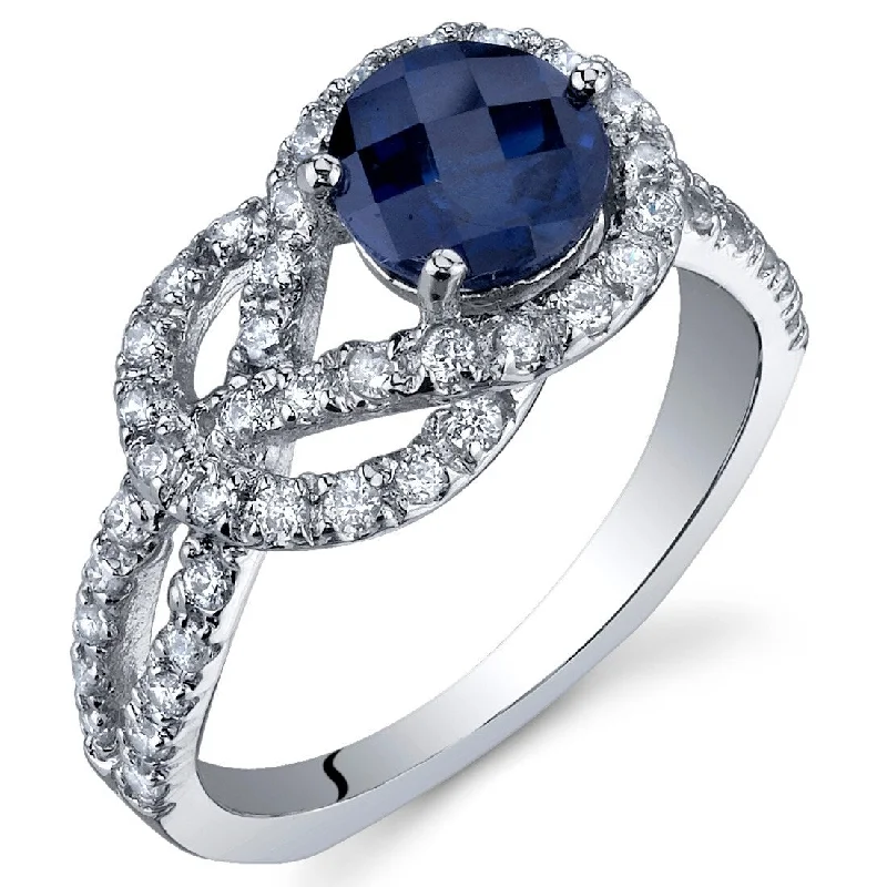 Lapis Lazuli Gemstone Rings in Sterling Silver with a Star - Shaped Setting for a Celestial - Inspired PieceSterling Silver 1.25 ct Created Sapphire Birthstone Ring