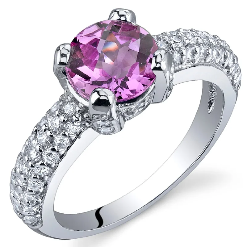 Citrine Gemstone Rings in Stainless Steel with a Stackable Design for a Trendy Everyday WearSterling Silver 1.75 ct Created Pink Sapphire Cocktail Ring