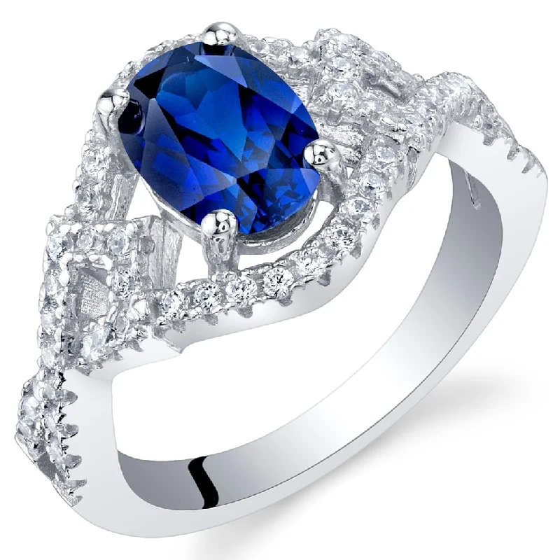 Topaz Gemstone Rings in 10K Gold with a Channel - Set Design for a Contemporary and Durable OptionSterling Silver 1.75 ct Created Sapphire Birthstone Ring