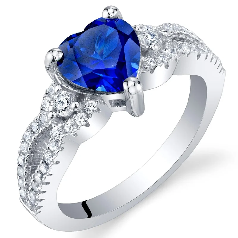 Tanzanite Gemstone Rings in 10K Gold with a Trilogy Design for a Sophisticated GiftSterling Silver 1.75 ct Created Sapphire Birthstone Ring