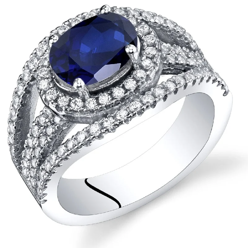 Iolite Gemstone Rings in 10K Gold with a Twisted Band for a Distinctive and Stylish AccessorySterling Silver 1.75 ct Created Sapphire Halo Ring