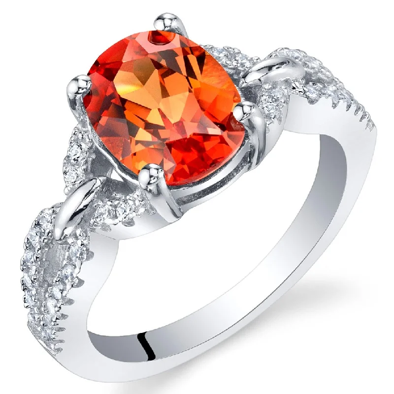 Turquoise Gemstone Rings in 925 Silver with a Southwestern - Inspired Design for a Rustic CharmSterling Silver 2.5 ct Created Padparadscha Sapphire Birthstone Ring