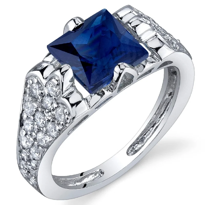 Topaz Gemstone Rings in 10K Gold with a Channel - Set Design for a Contemporary and Durable OptionSterling Silver 2.5 ct Created Sapphire Birthstone Ring