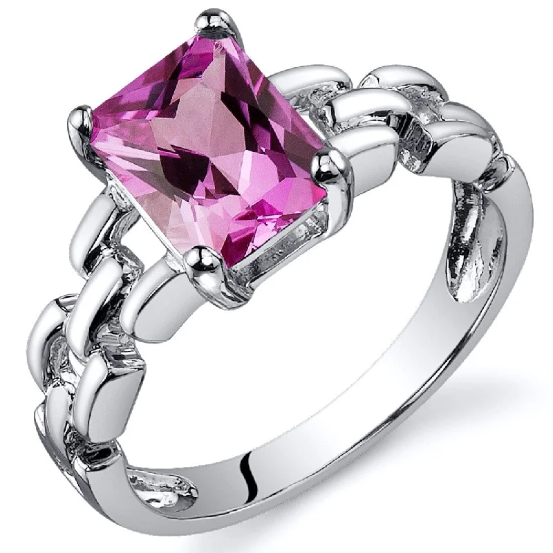 Jasper Gemstone Rings in 18K Gold Vermeil with a Matte Finish for a Subtle and Elegant LookSterling Silver 2 ct Created Pink Sapphire Solitaire Ring