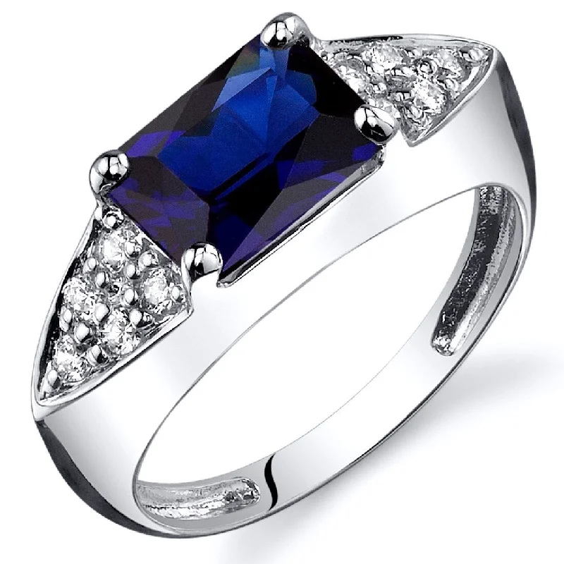 Alexandrite Gemstone Rings in Platinum with a Hidden Halo for a Rare and Luxurious PieceSterling Silver 2 ct Created Sapphire Birthstone Ring