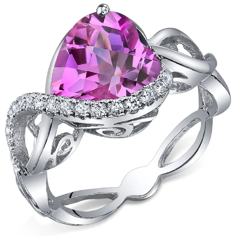 Lapis Lazuli Gemstone Rings in Sterling Silver with a Star - Shaped Setting for a Celestial - Inspired PieceSterling Silver 4 ct Created Pink Sapphire Birthstone Ring