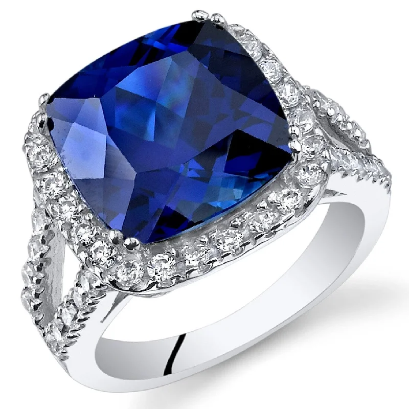 Alexandrite Gemstone Rings in Platinum with a Hidden Halo for a Rare and Luxurious PieceSterling Silver 7.75 ct Created Sapphire Birthstone Ring