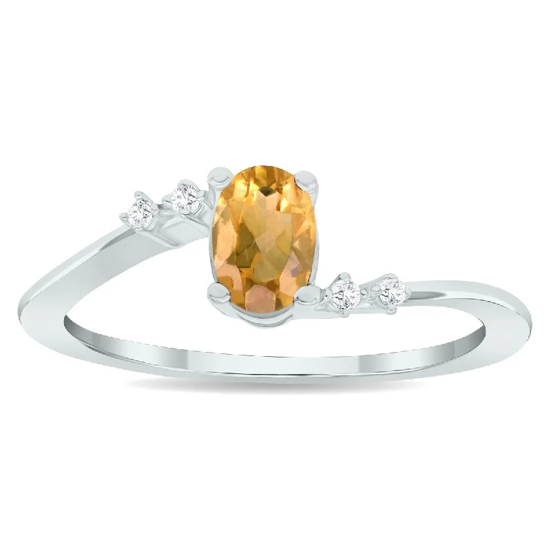 Alexandrite Gemstone Rings in Platinum with a Hidden Halo for a Rare and Luxurious PieceWomen's Citrine and Diamond Tierra Ring in 10K White Gold