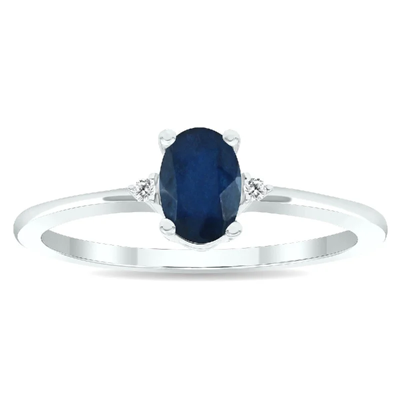 Agate Gemstone Rings in Sterling Silver with a Mosaic - Inspired Inlay for a Bohemian StyleWomen's Sapphire and Diamond Classic Band in 10K White Gold