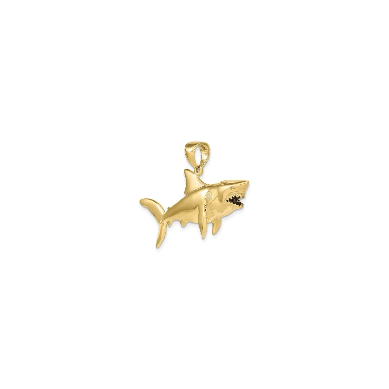 Magnetic - Locking Pendant with Hidden Compartment for Secret Messages3D Shark Pendant (14K)