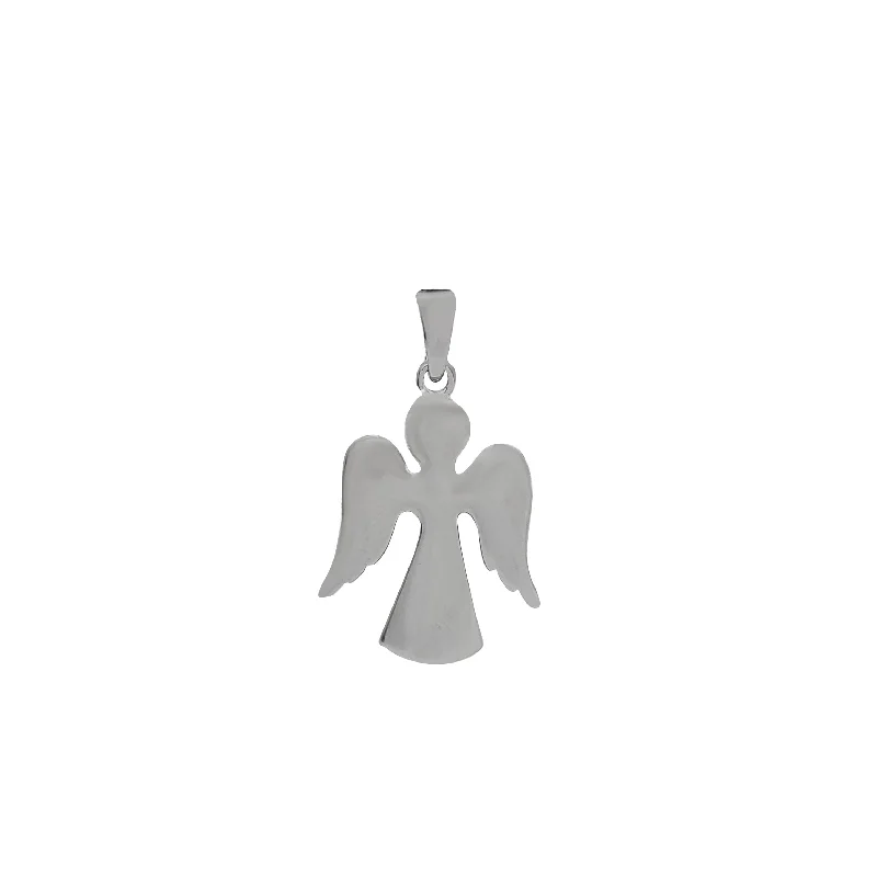 Hypoallergenic Stainless Steel Dog Tag Pendant Necklace for Active MenAngel Pendant (Silver)