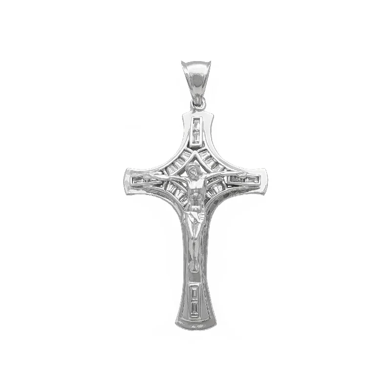 Water - Resistant Stainless Steel Diving - Themed Pendant for DiversBaguette Iced-Out Crucifix Pendant (14K)