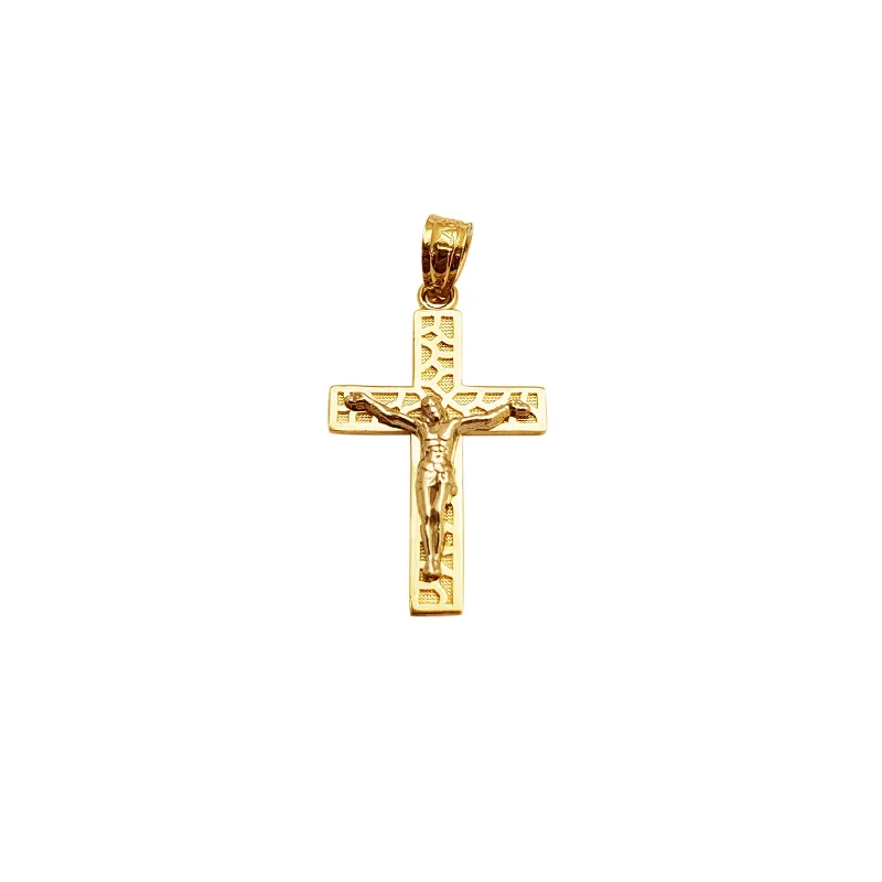 Enamel - Painted Owl Pendant in Vibrant Colors for a Playful LookMini Cobbled Crucifix Cross Pendant (14K)