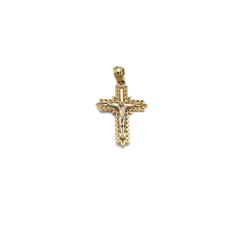 Retro - Inspired Art Deco - Patterned Pendant in Silver for Vintage LoversTiny Crucifix Pendant 4 (14K)