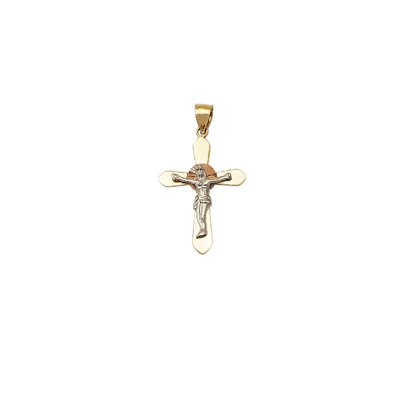 Double - Heart Pendant with Interlocking Design for CouplesTri-Color Crucifix Pendant 2 (14K)