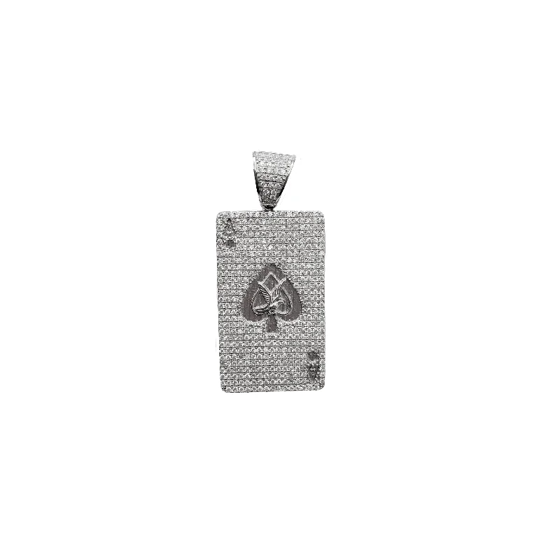 Custom - Engraved Initial Pendant Necklace in Sterling Silver for Mother's Day GiftCubic Zirconia Pocket Card Pendant (Silver)