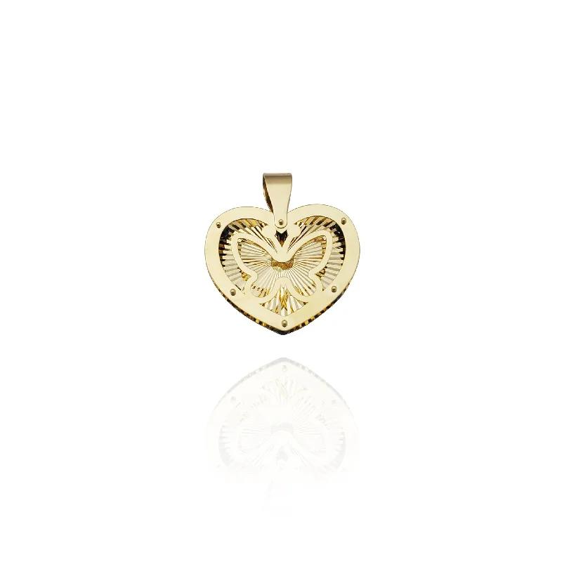 Hand - Carved Jade Buddha Pendant for Spiritual and Cultural SignificanceDiamond-Cut Butterfly Heart Shaped Pendant (14K)