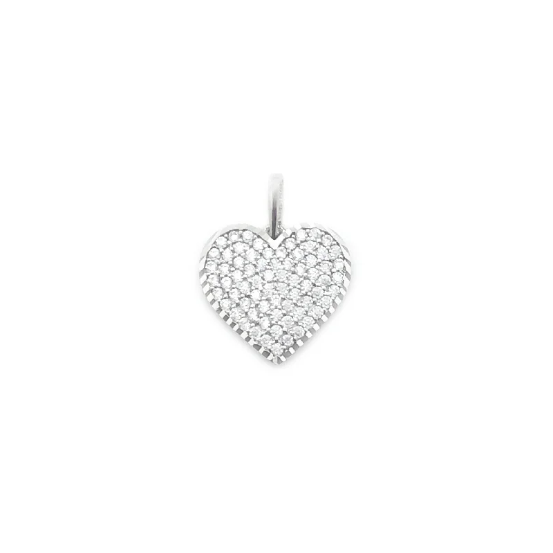 Double - Heart Pendant with Interlocking Design for CouplesDiamond-Cut Stoneset Heart Pendant (14K)