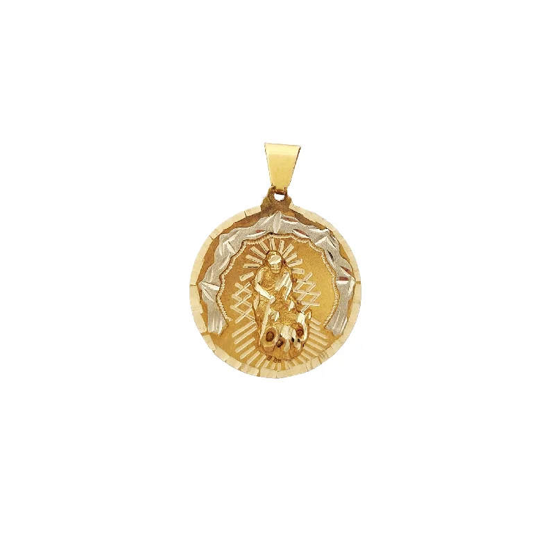 Glow - in - the - Dark Starry Sky Pendant for Nighttime AdventuresDiamond Cuts Saint Lazarus Medallion Pendant (14K)