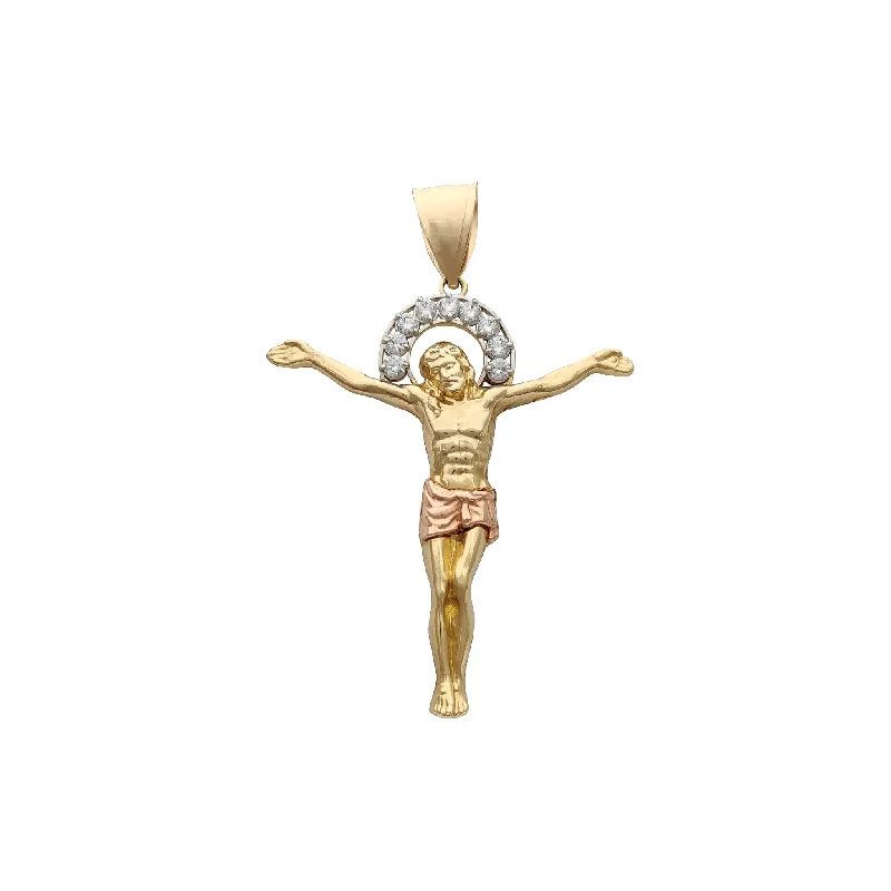 Enamel - Painted Owl Pendant in Vibrant Colors for a Playful LookHalo Crucifixion of Jesus Pendant (14K)