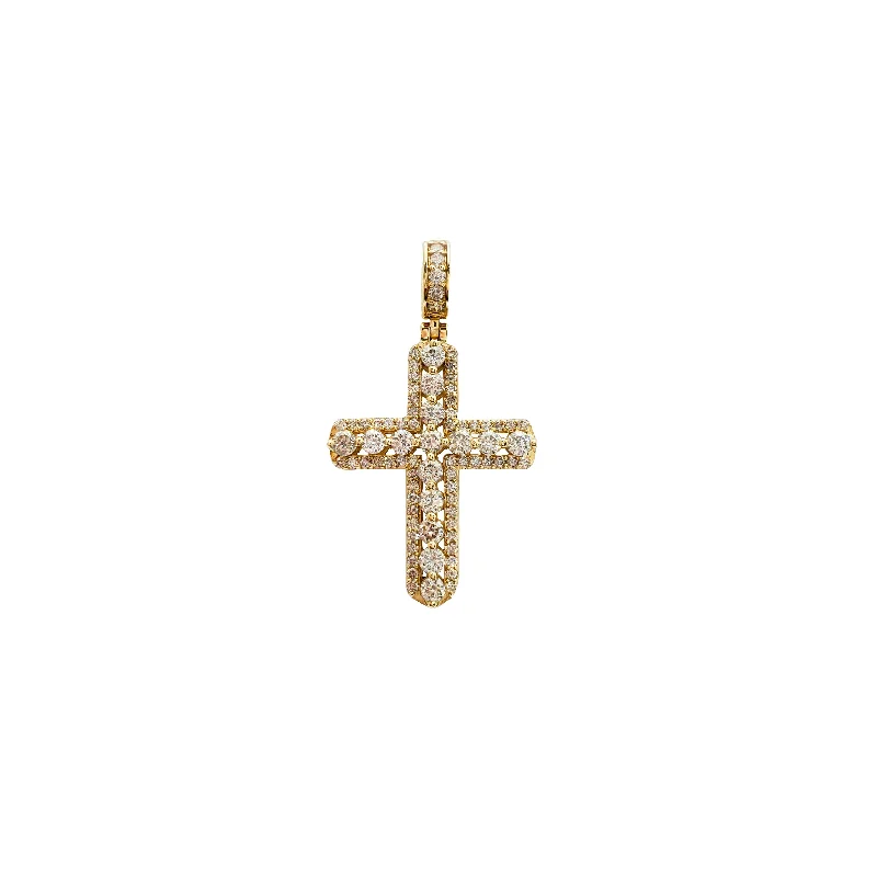 Retro - Inspired Art Deco - Patterned Pendant in Silver for Vintage LoversIced-Out Diamond Cross Pendant (14K)