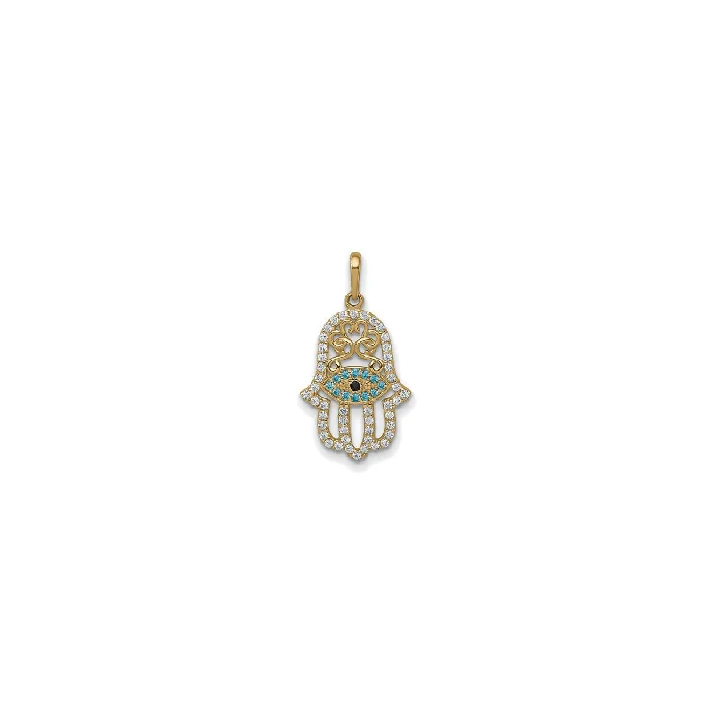 Hand - Carved Jade Buddha Pendant for Spiritual and Cultural SignificanceIcy Hamsa Outline Pendant (14K)