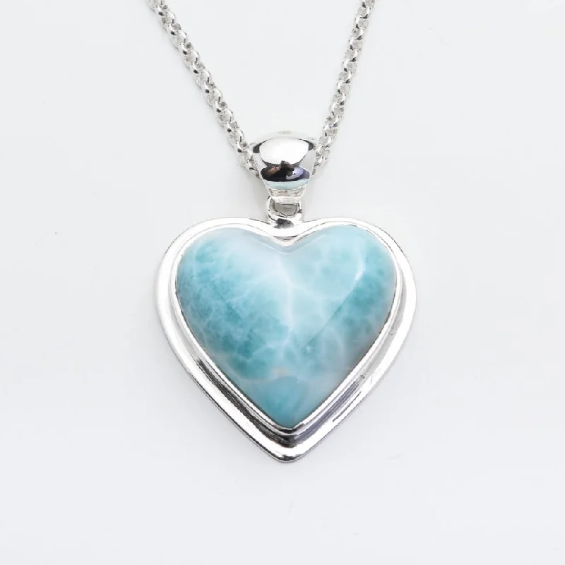 Double - Sided Pendant Necklace with a Photo Insert for Memory - KeepersLarimar Heart Pendant Estela