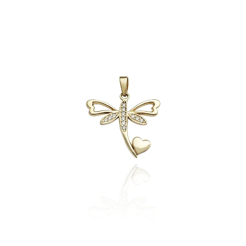 Customized Birthstone Pendant with Engraved Name for a Personalized TouchLovey Dragonfly CZ Pendant (14K)