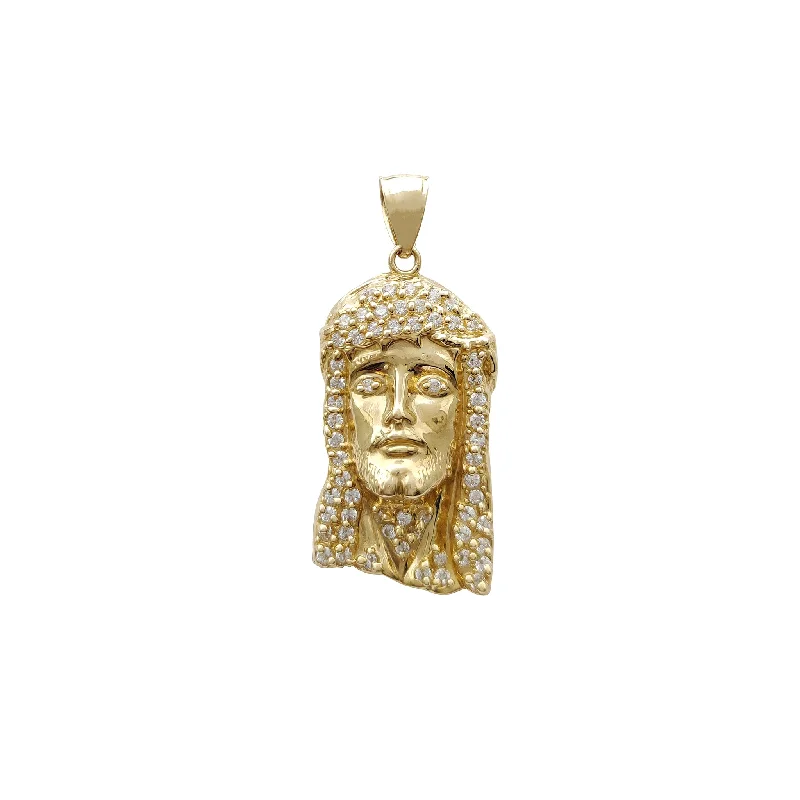 Magnetic - Locking Pendant with Hidden Compartment for Secret MessagesOpen Back Iced-Out Jesus Head Pendant (14K)