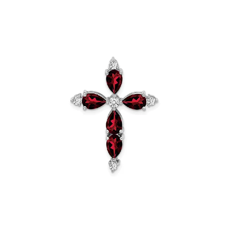 Pearl - Embellished Floral Pendant for a Feminine and Romantic LookGarnet and Diamond Cross Pendant (14K)