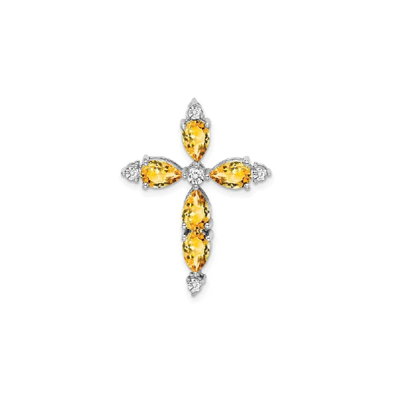 18K Gold - Plated Angel Wing Pendant for a Symbolic and Elegant AccessoryCitrine and Diamond Cross Pendant (14K)