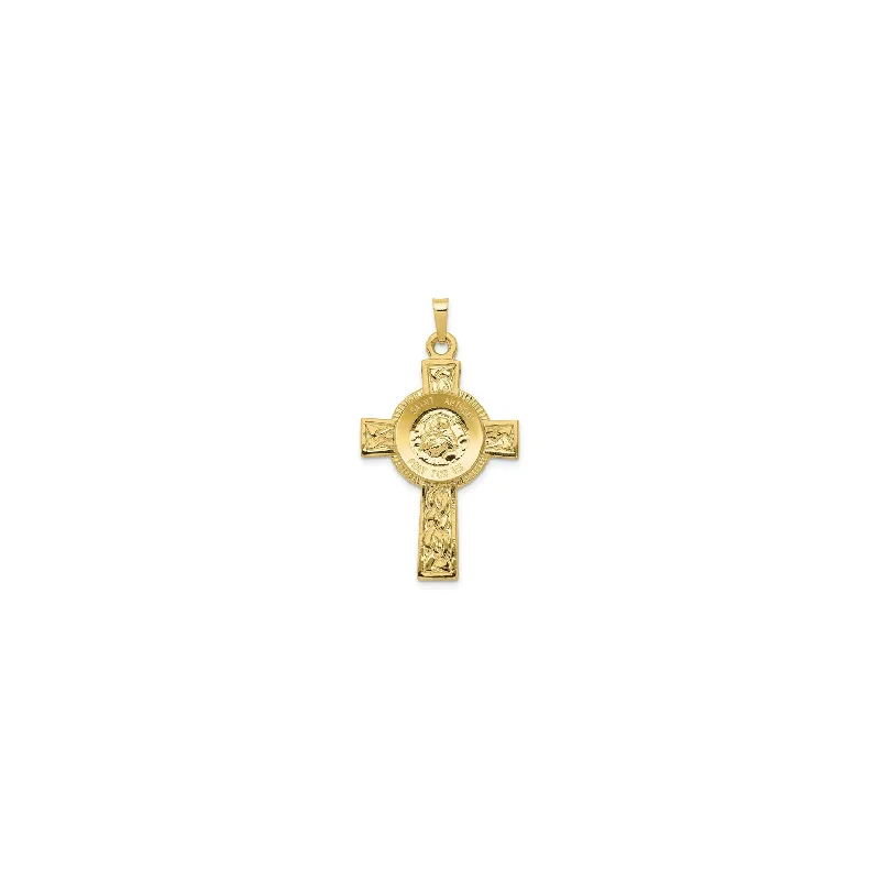 Rhinestone - Encrusted Crown Pendant for Little Girls' Dress - UpSaint Anthony Cross Pendant (14K)