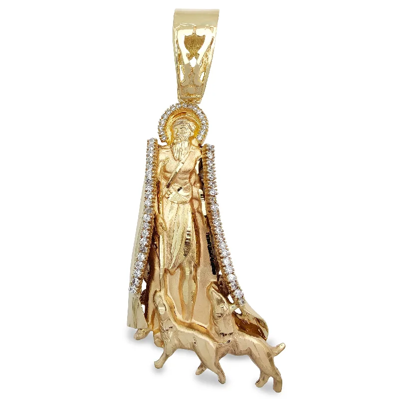 Retro - Inspired Art Deco - Patterned Pendant in Silver for Vintage LoversEnrobed Saint Lazarus Pendant (14K)