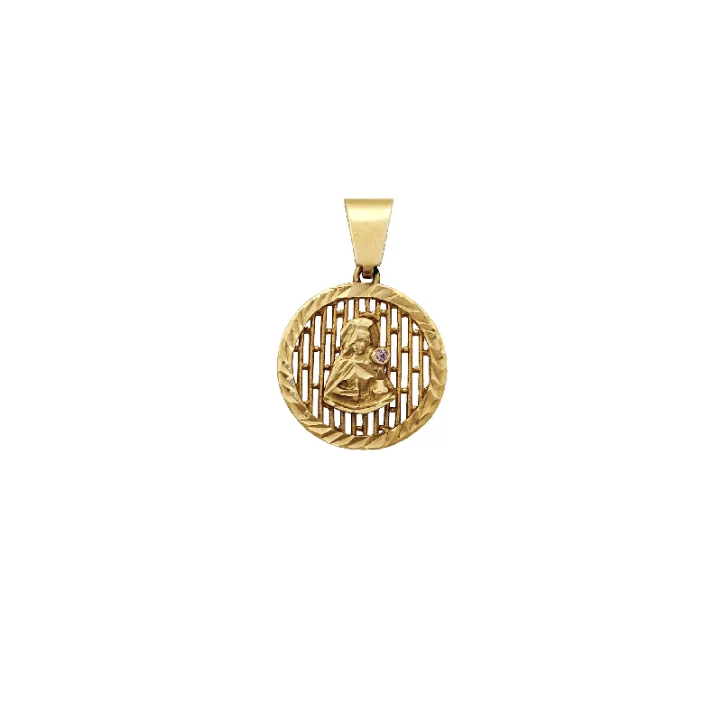 Glow - in - the - Dark Starry Sky Pendant for Nighttime AdventuresSilhouette Bamboo Round Saint Barbara Medallion Pendant (14K)