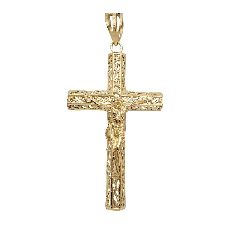 Enamel - Painted Owl Pendant in Vibrant Colors for a Playful LookSolid Textured Crucifix Cross Pendant (14K)