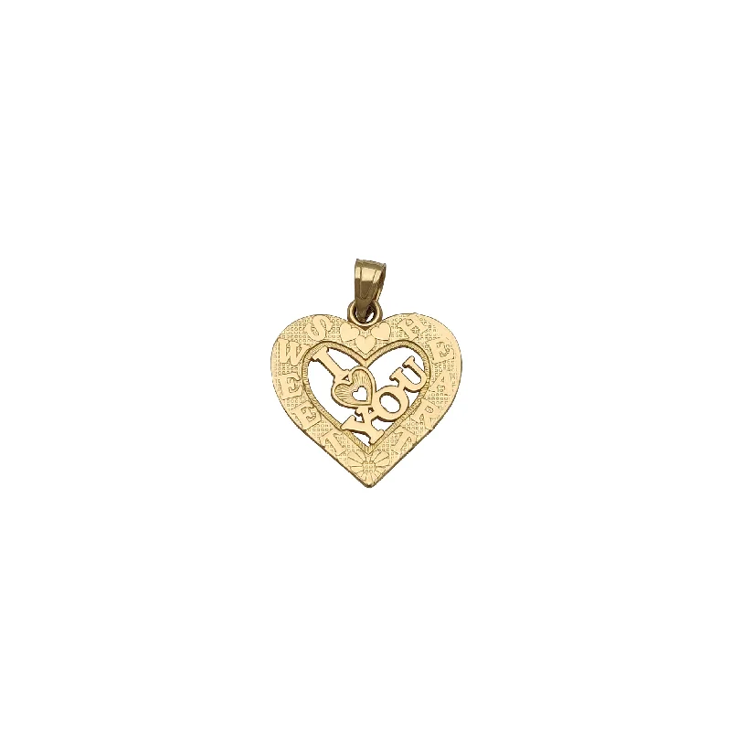 Magnetic - Locking Pendant with Hidden Compartment for Secret MessagesSweet Heart "I Love You" Pendant (14K)