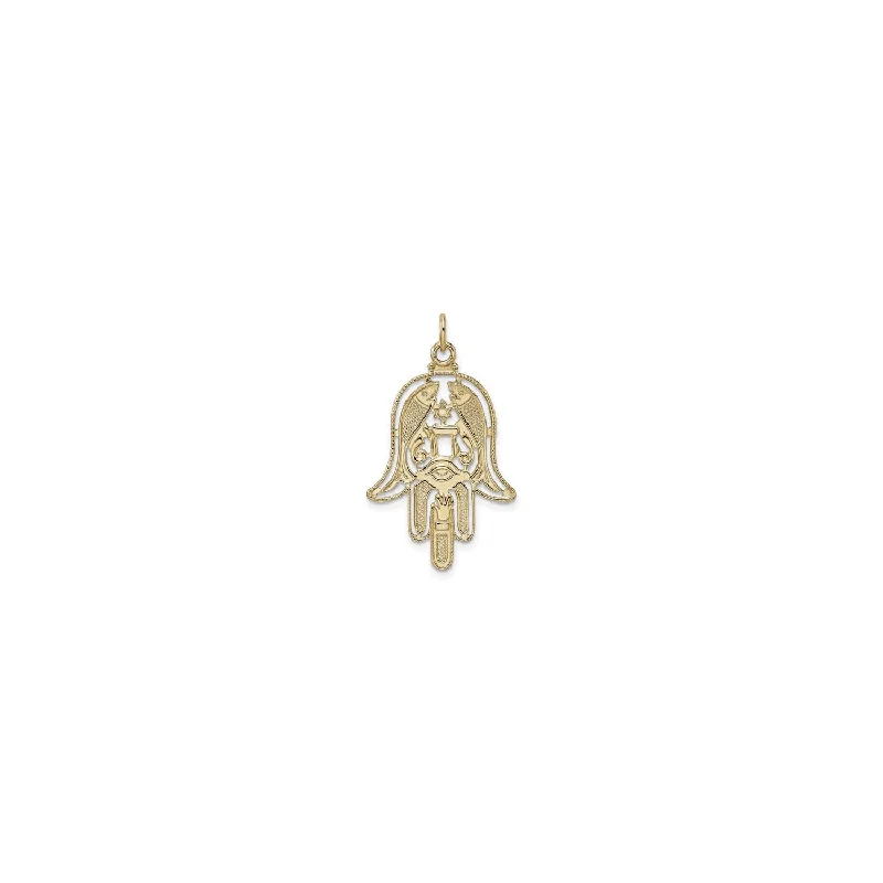 3D - Printed Polymer Clay Animal - Print Pendant for a Fun and Quirky AccessorySymbol Cluster Hamsa Pendant (14K)