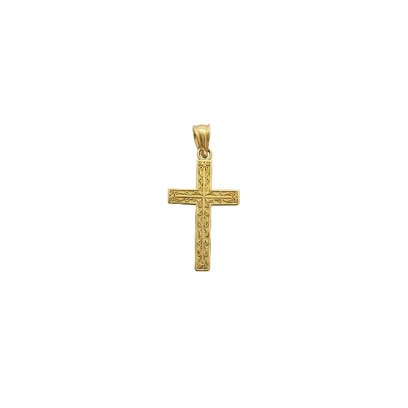 Magnetic - Locking Pendant with Hidden Compartment for Secret MessagesTextured Cross Pendant (14K)