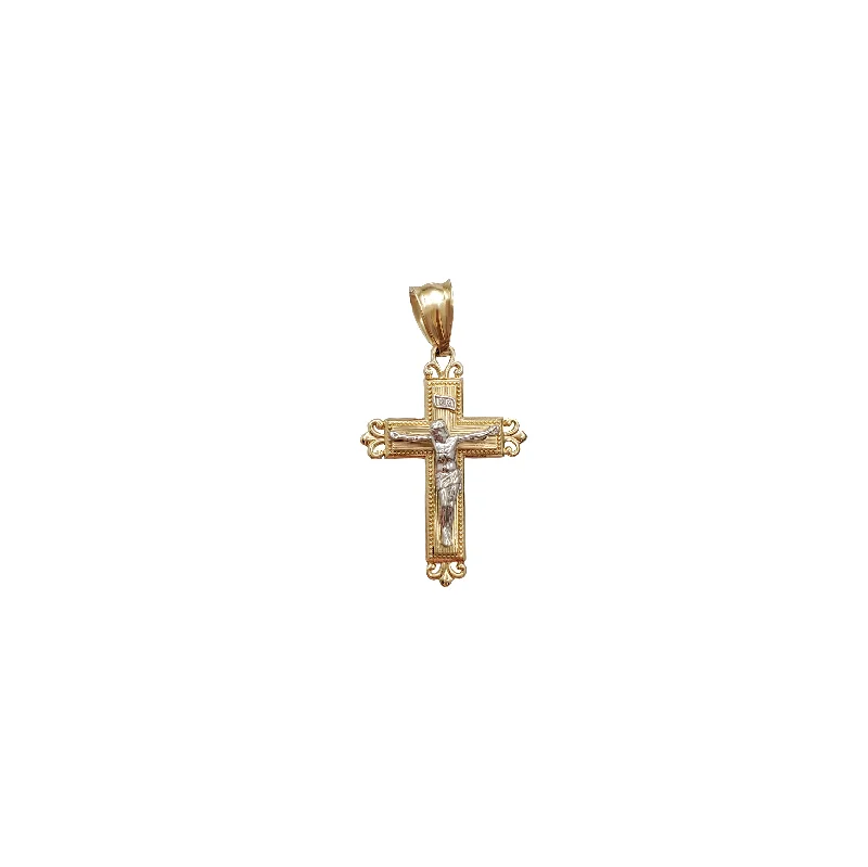 Custom - Engraved Initial Pendant Necklace in Sterling Silver for Mother's Day GiftTwo-Tone Crucifix Pendant (10K)