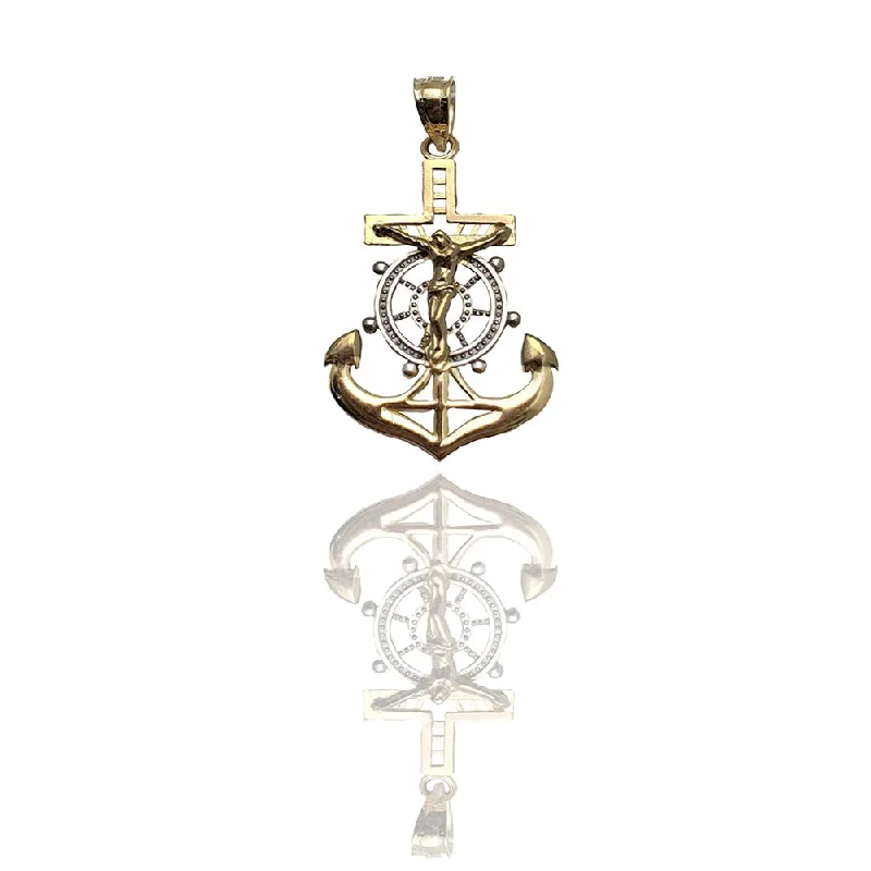 Double - Heart Pendant with Interlocking Design for CouplesTwo-Tone Anchor Crucifix Pendant (14K)