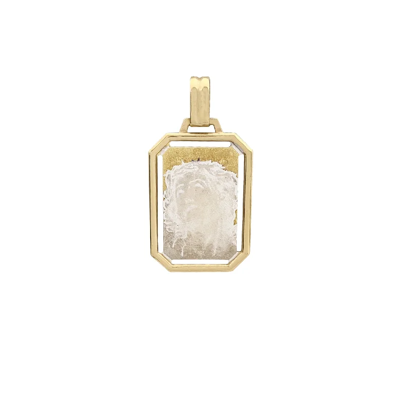 Water - Resistant Stainless Steel Diving - Themed Pendant for DiversTwo-Tone Shadowprint Jesus Pendant (14K)